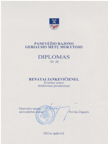 Metu Mokytojo diplomas